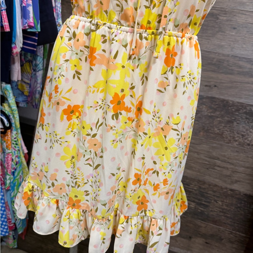 LC Lauren Conrad Orange and Yellow Floral Mini Dress - Picture 3 of 10